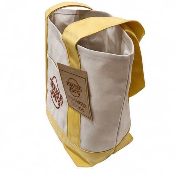NWT Trader Joe's Mini Canvas Tote Bag, yellow - Picture 4 of 4